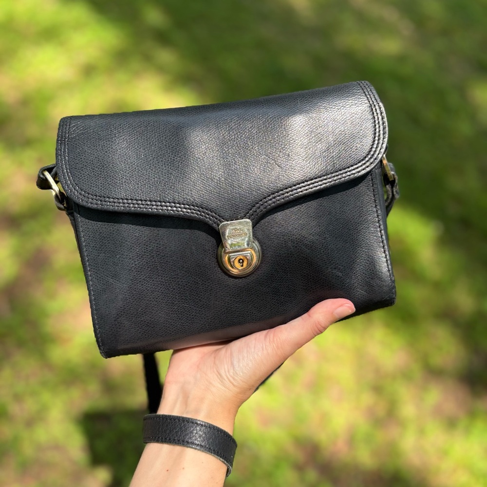 Vintage 80s Longchamp Leather Crossbody Bag - Picture 4 of 13
